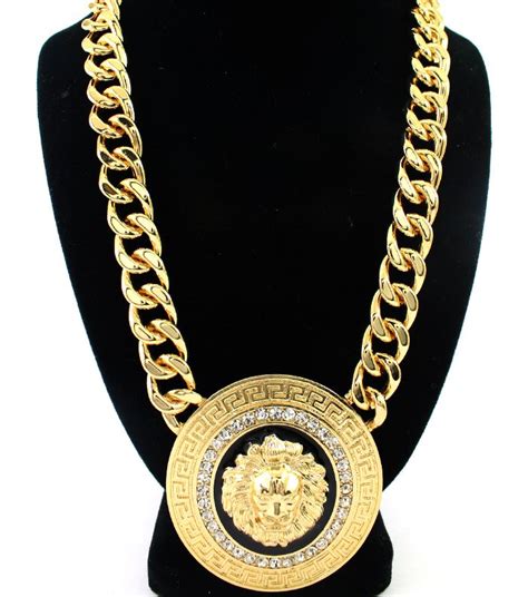 versace nevklace|authentic versace lion necklace.